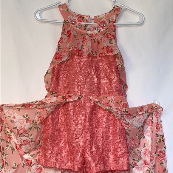 Girls Floral Maxi Dress with Shorts, Sz 10/12 - Picture 5 of 7
